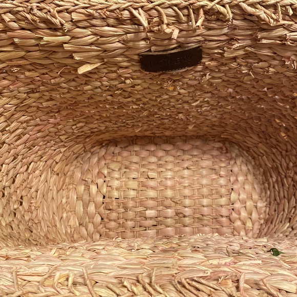 J. Crew Large Woven Basket Tote Bag Purse Approx. 6”D x18”L ~6.75-7.25” drop - Picture 7 of 15